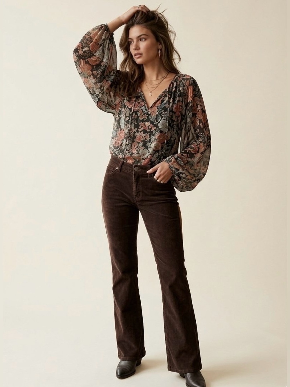 NWT Caslon Washed Mocha Corduroy Pants Low Rise Y2K Aesthetic - Size 4P